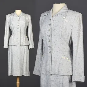 1940s Rainbow Fleck Skirt Suit