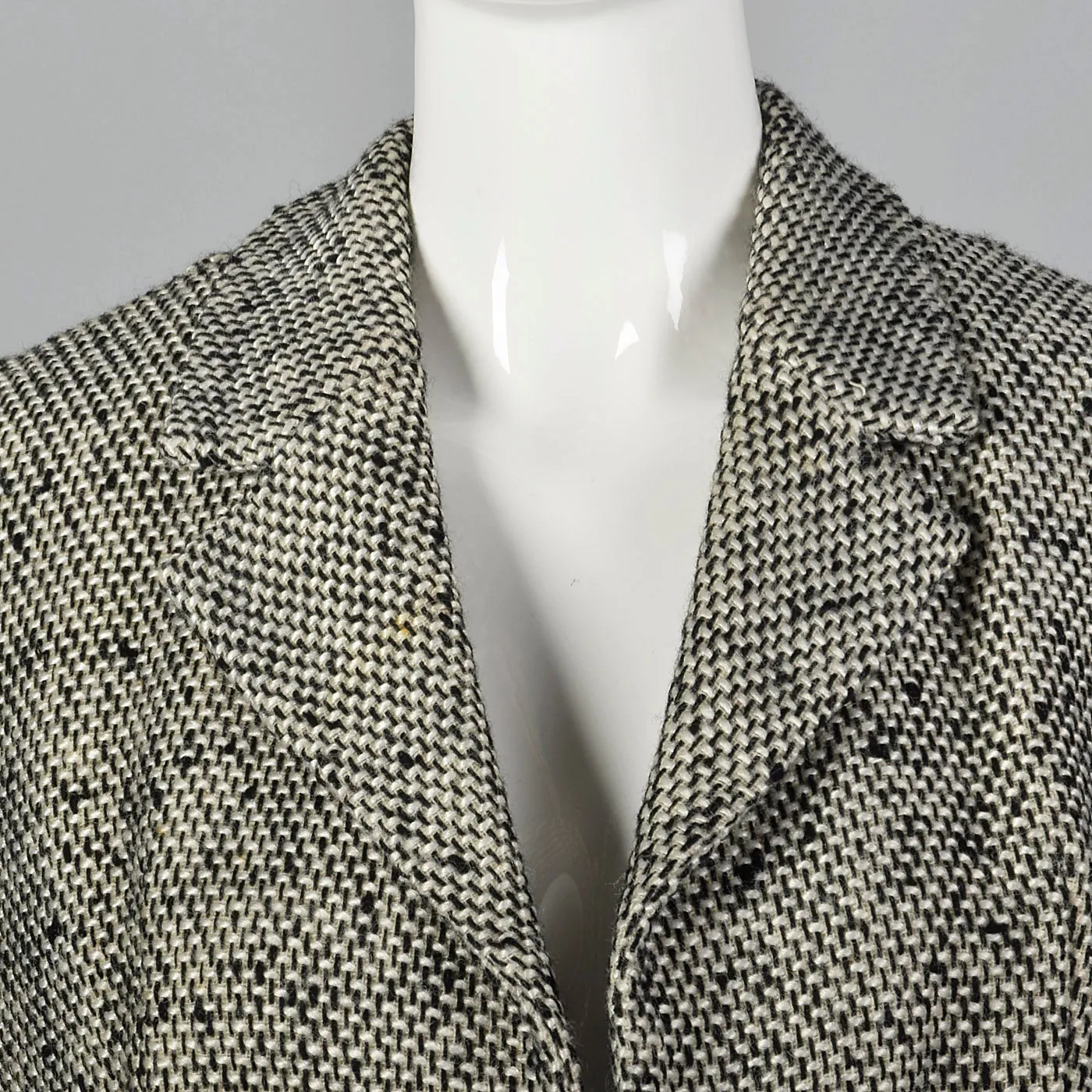1960s Black and White Tweed Skirt Suit