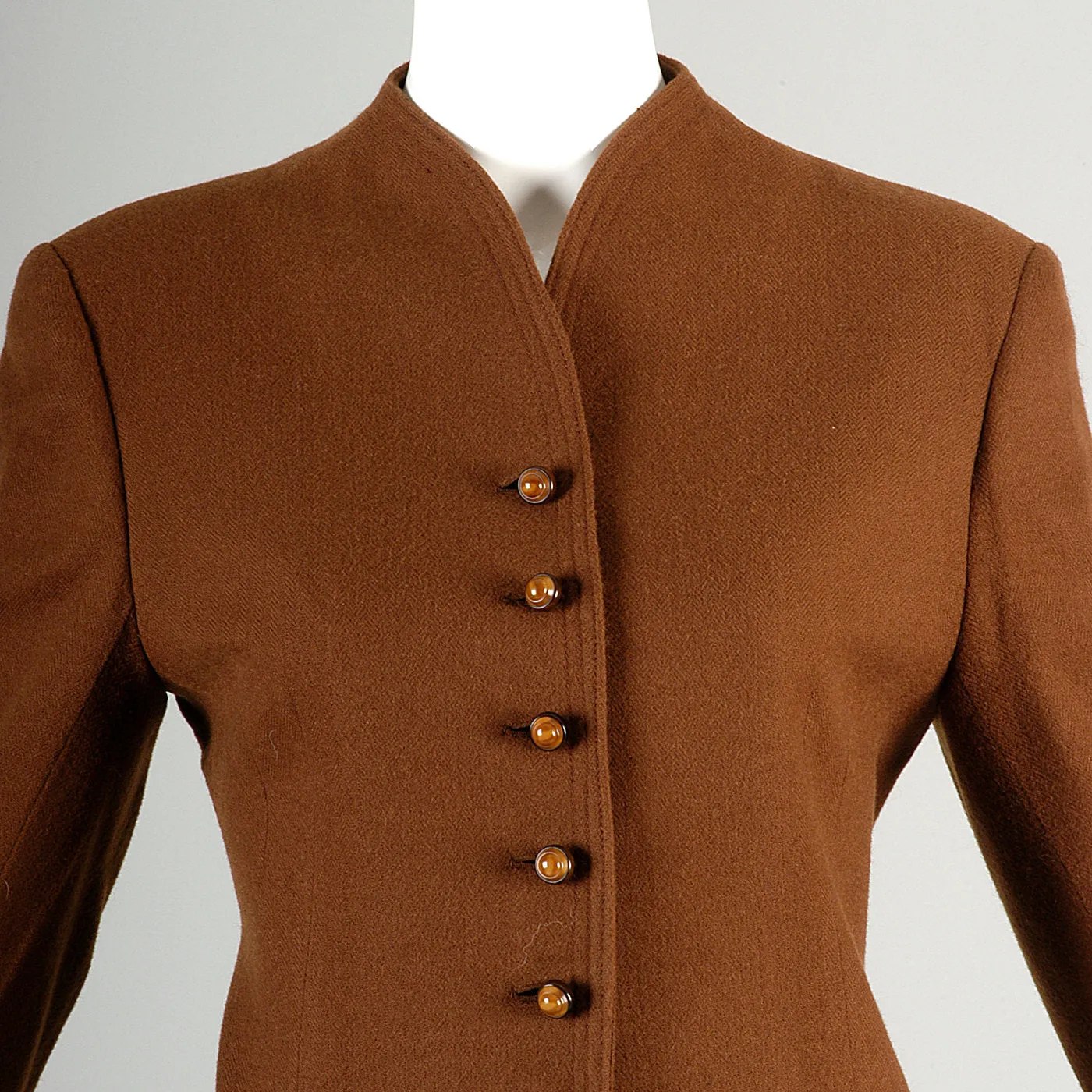 1960s Brown Cashmere Skirt Suit