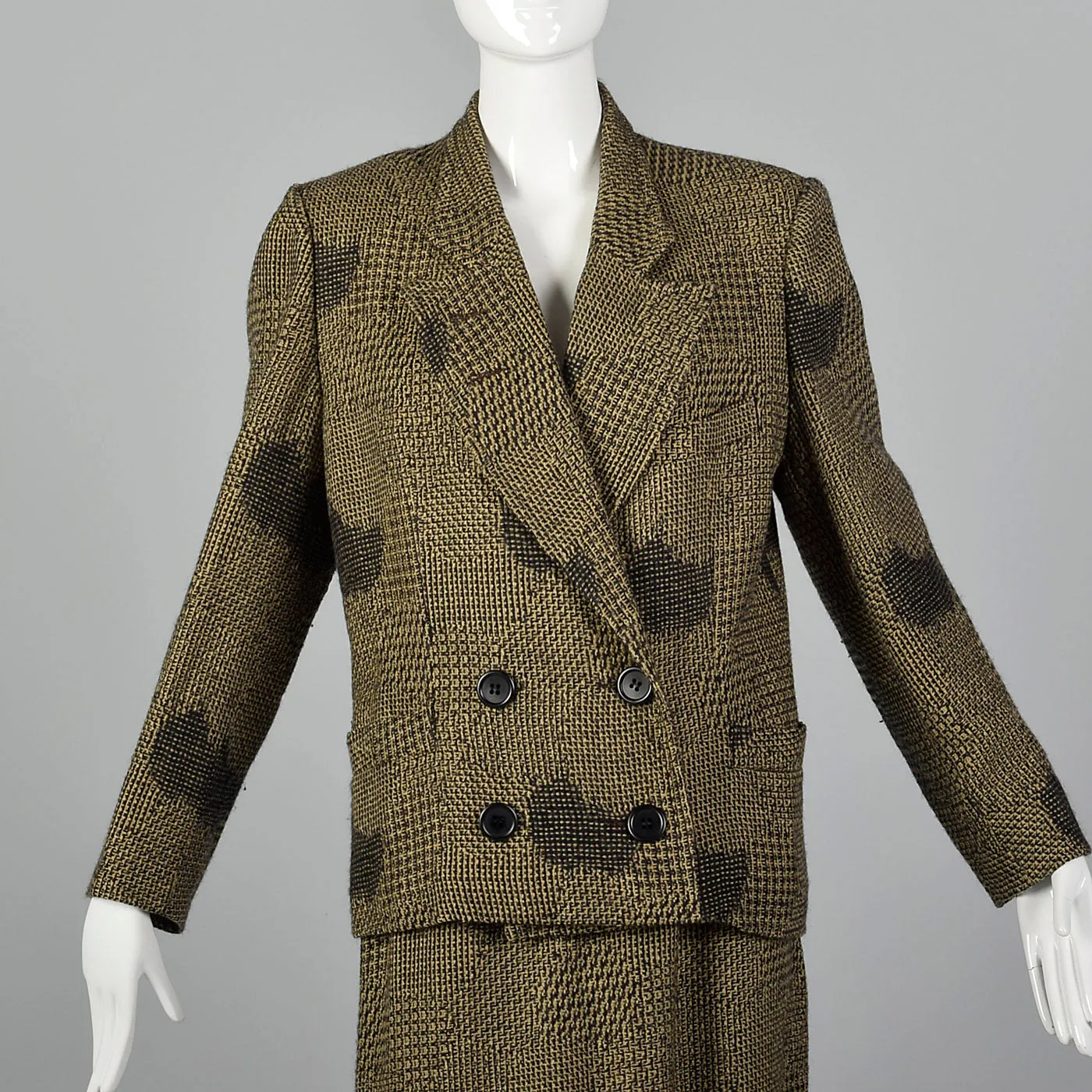 1980s Dorothee Bis Tweed Skirt Suit with Oversized Jacket