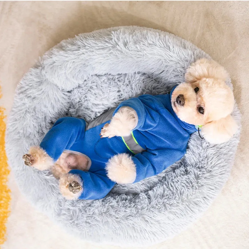 2024 Fleece Small Dog Clothes | Autumn Winter Reflective Jumpsuit for Small Breeds | Male & Female Design Overalls