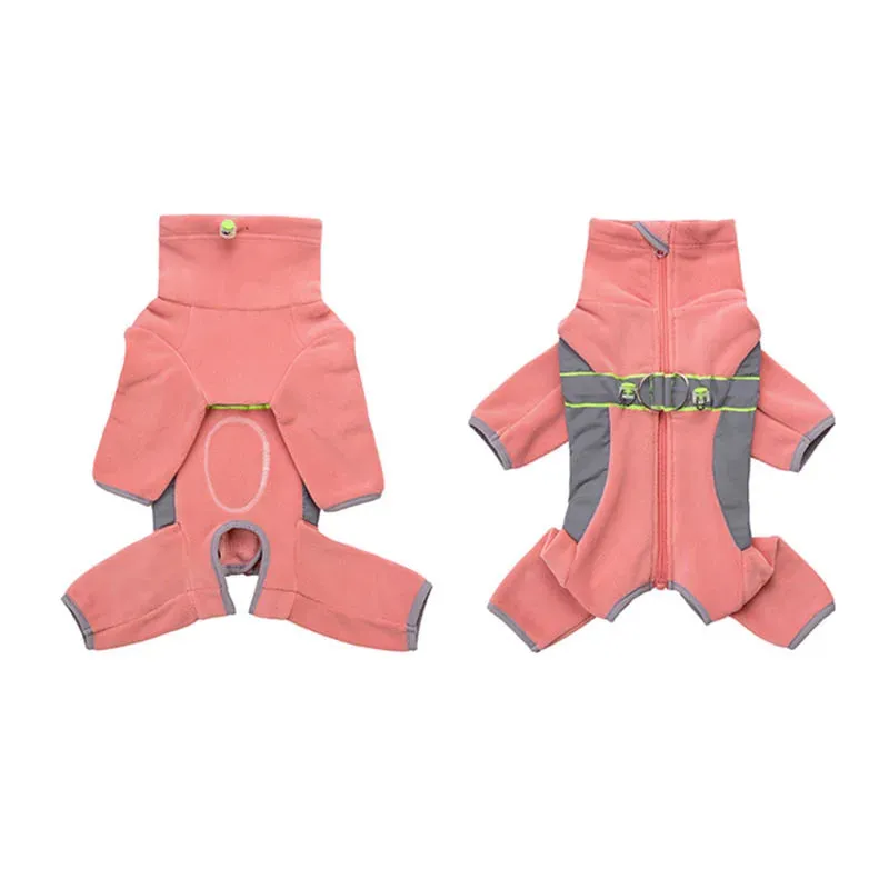 2024 Fleece Small Dog Clothes | Autumn Winter Reflective Jumpsuit for Small Breeds | Male & Female Design Overalls
