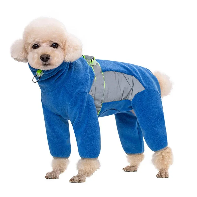 2024 Fleece Small Dog Clothes | Autumn Winter Reflective Jumpsuit for Small Breeds | Male & Female Design Overalls