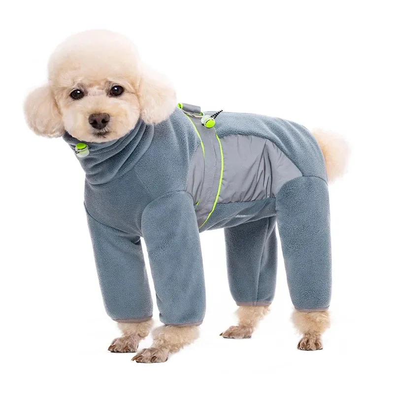 2024 Fleece Small Dog Clothes | Autumn Winter Reflective Jumpsuit for Small Breeds | Male & Female Design Overalls