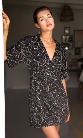 Amy Draped Over Collarded Short Dress