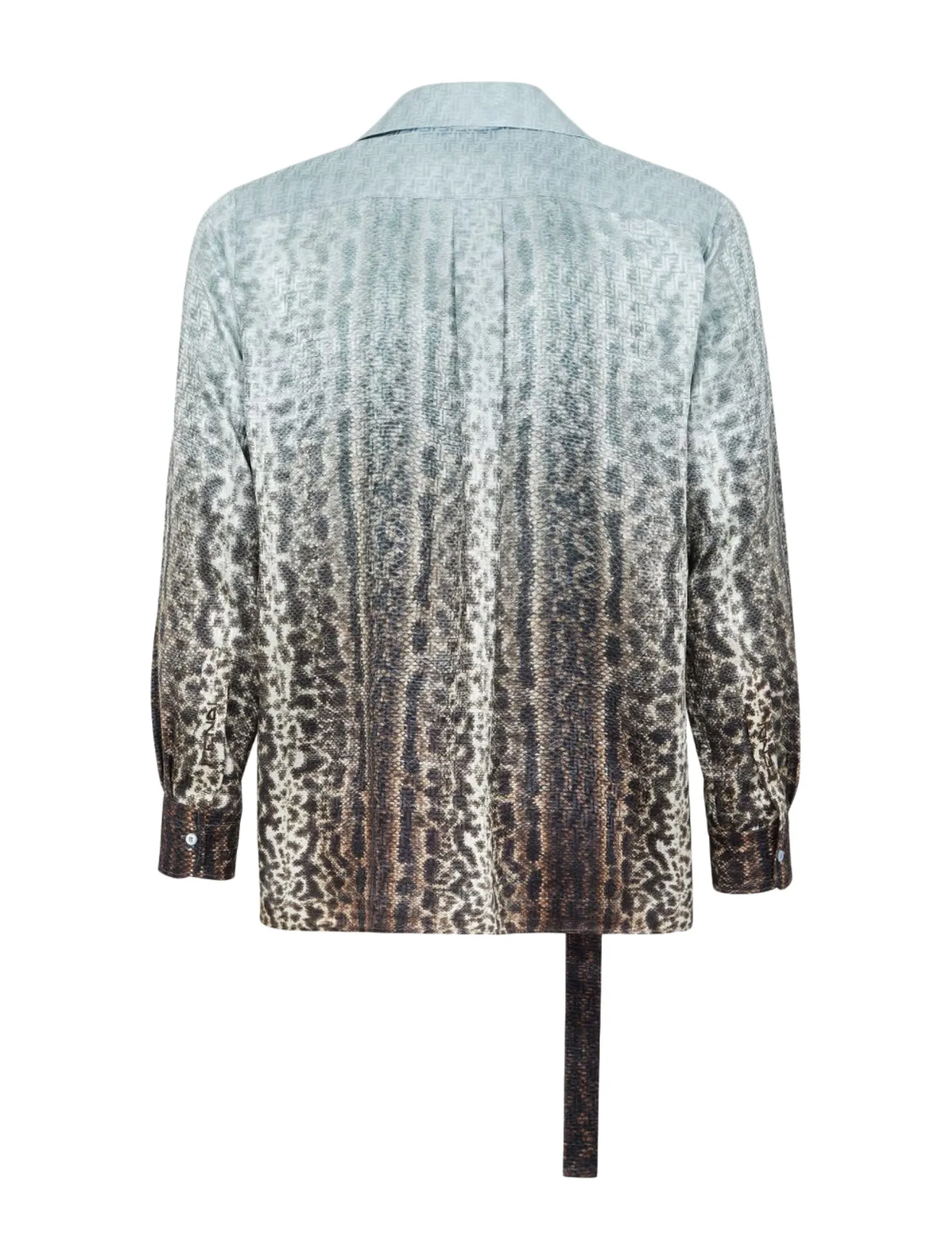 Animalier light blue silk shirt