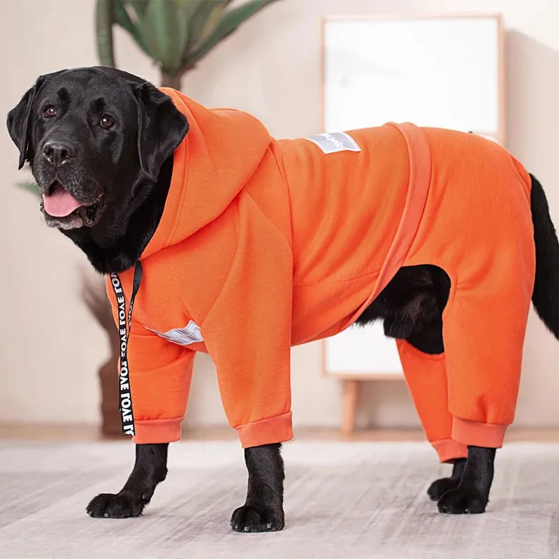 Autumn Winter Big Dog Clothes Hoodie Sporting Dog Jacket Warm Coat Fleece Reflective Pet Jumpsuit for Large Dog Labrador Costume