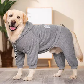 Autumn Winter Big Dog Clothes Hoodie Sporting Dog Jacket Warm Coat Fleece Reflective Pet Jumpsuit for Large Dog Labrador Costume