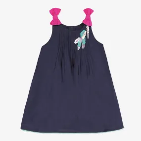Baby girl navy blue sundress with bow