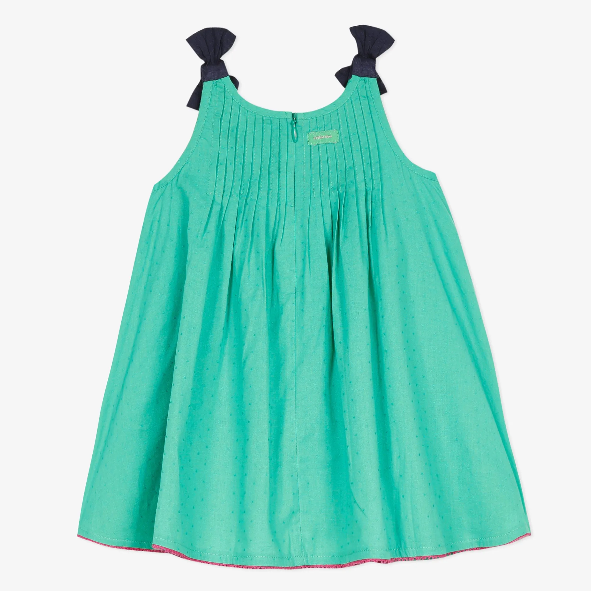 Baby girl teal sundress with bow