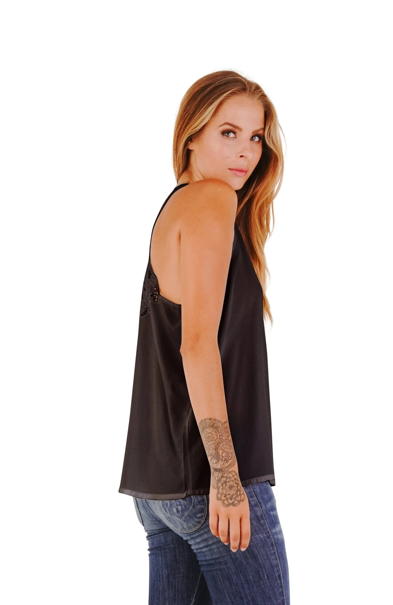 Charlotte Sleeveless Lace Racerback Top