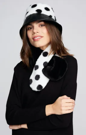 Dasha Hat & Scarf  Set Black and White