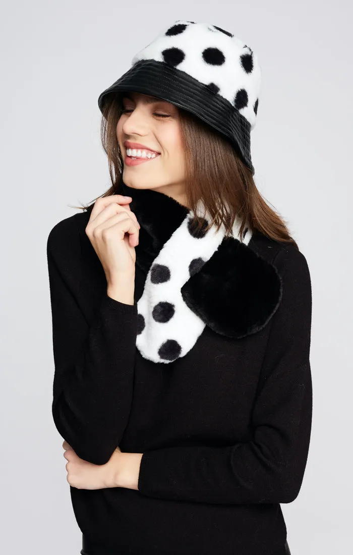 Dasha Hat & Scarf  Set Black and White