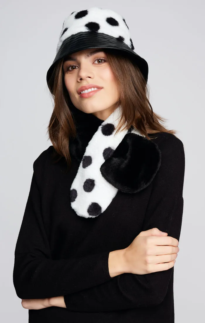 Dasha Hat & Scarf  Set Black and White