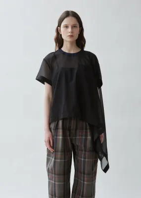 Draped Asymmetrical Organza Top