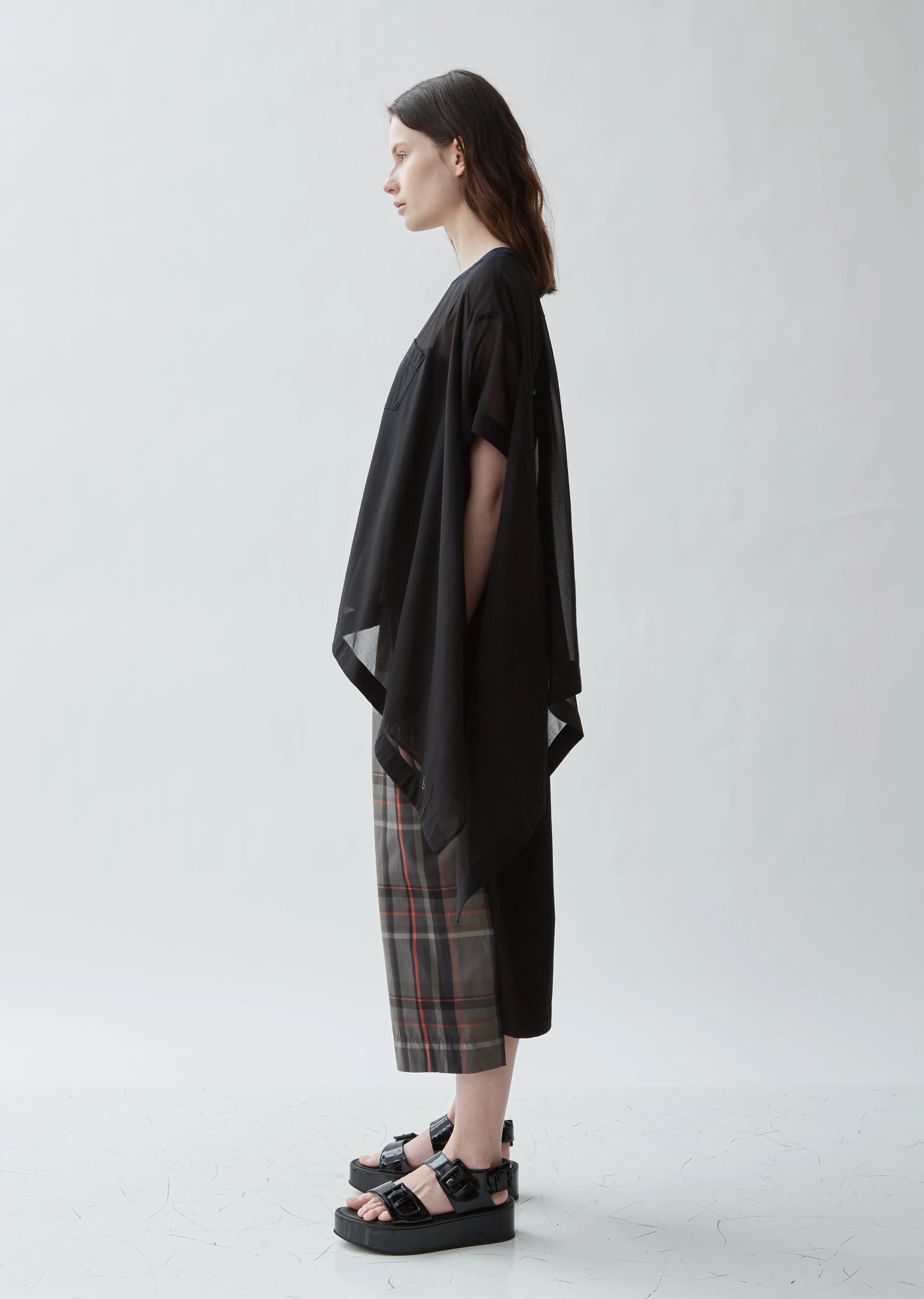 Draped Asymmetrical Organza Top