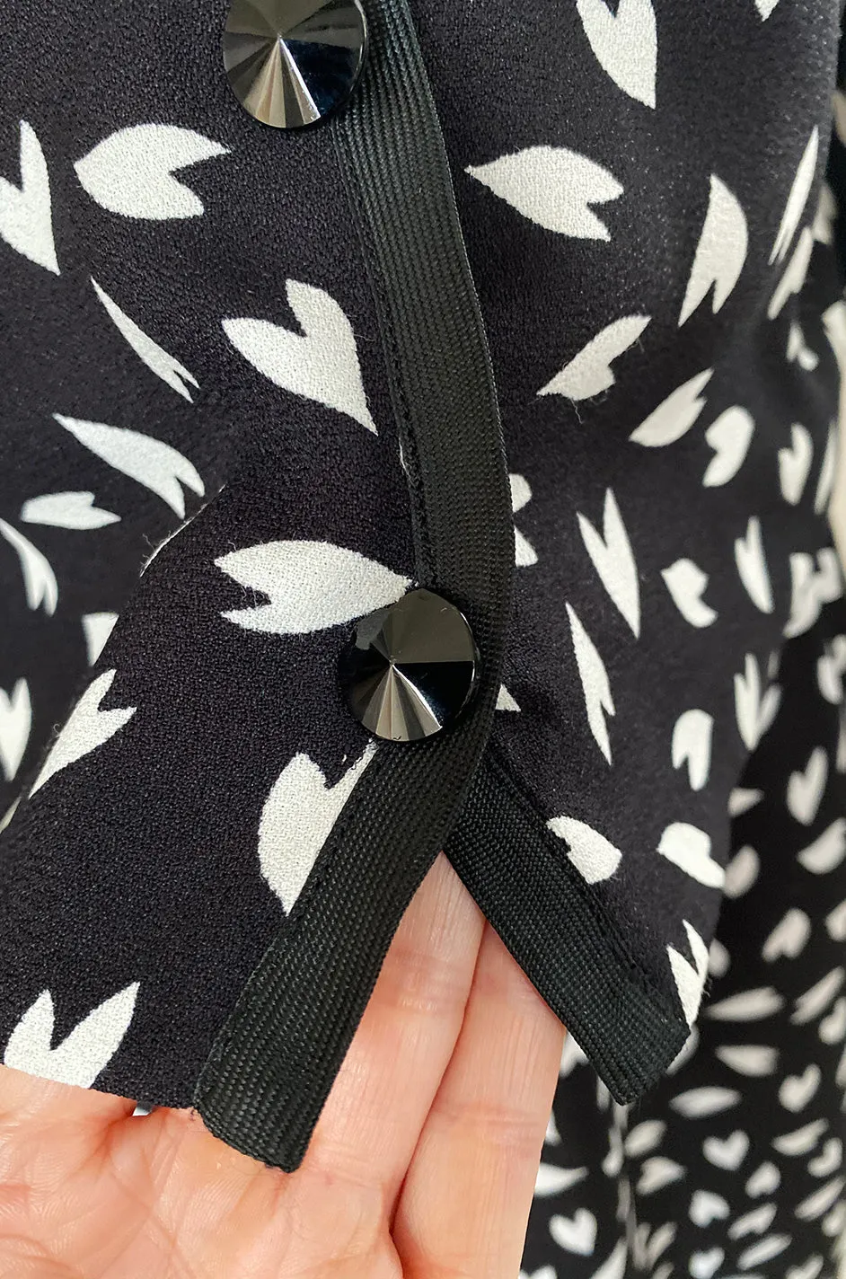 Fall 1982 Yves Saint Laurent Heart Print Black & White Suit Set