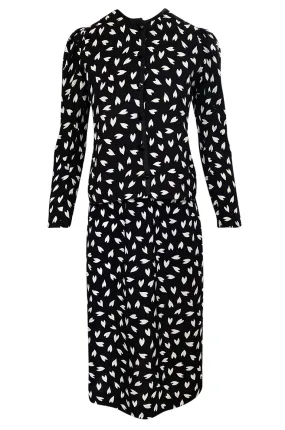 Fall 1982 Yves Saint Laurent Heart Print Black & White Suit Set