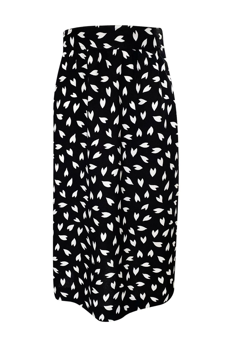 Fall 1982 Yves Saint Laurent Heart Print Black & White Suit Set