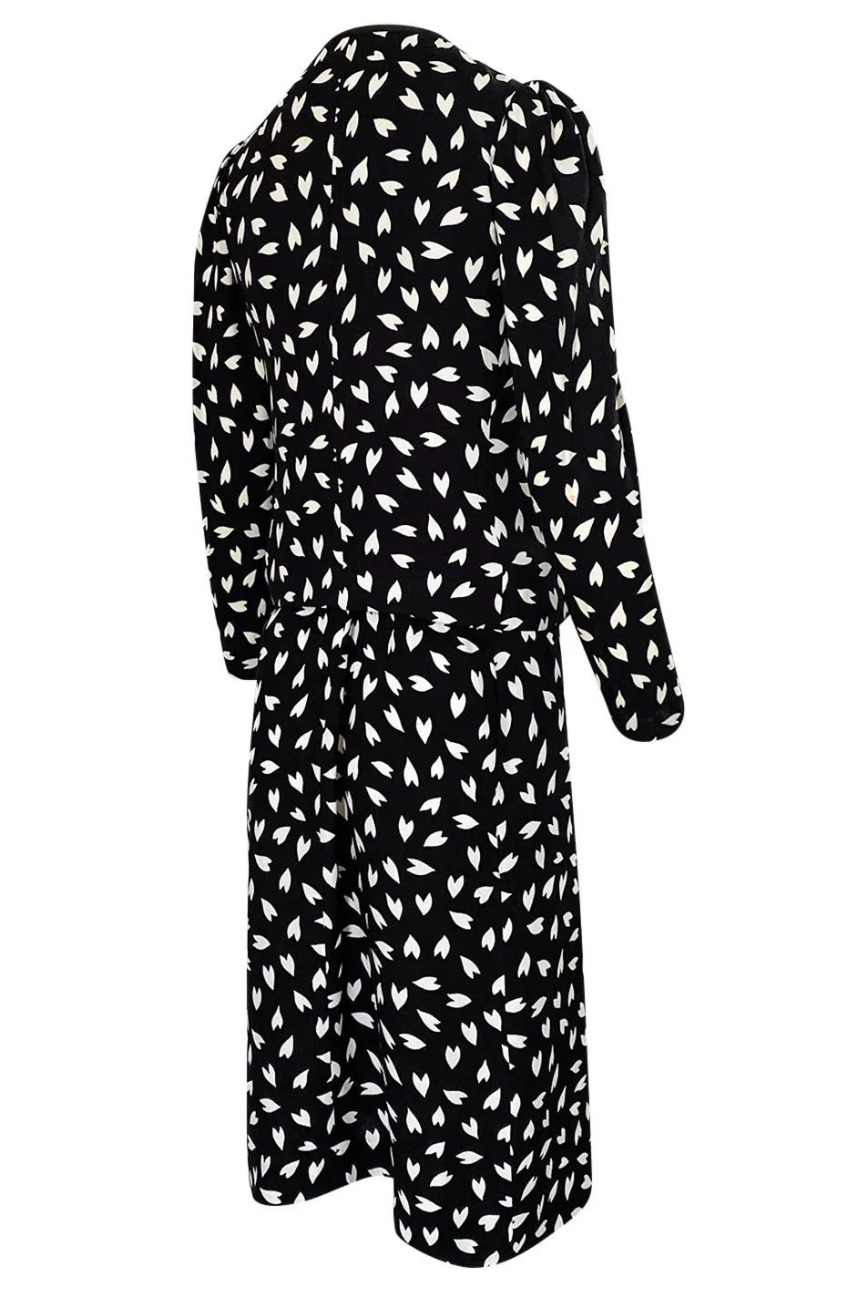 Fall 1982 Yves Saint Laurent Heart Print Black & White Suit Set