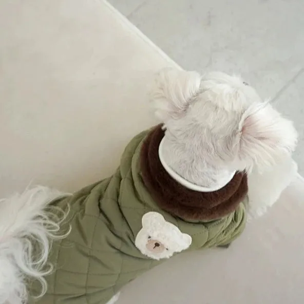 Fleece Waffle Pattern Dog Jumpsuits Jacket