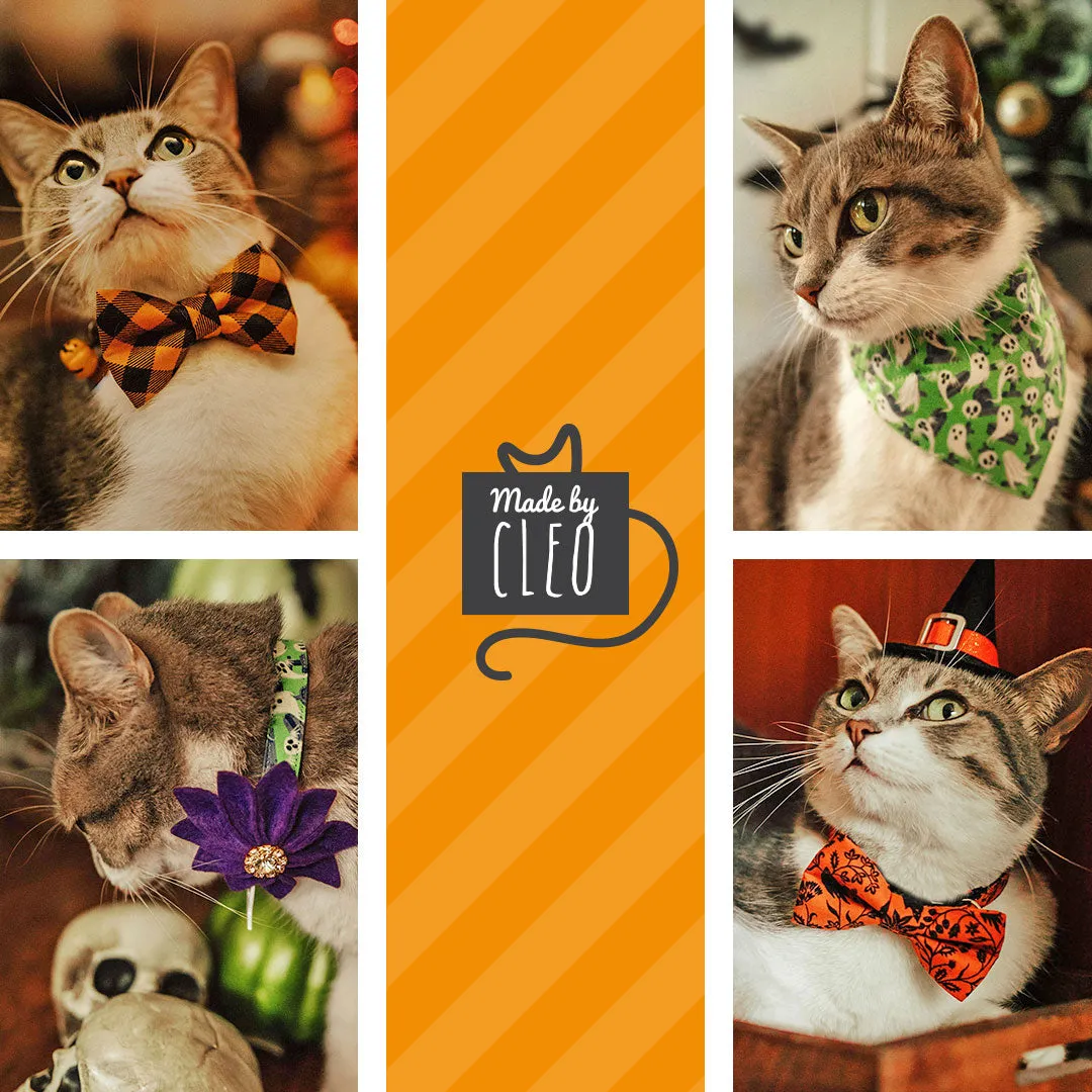 Halloween Pet Bandana - "Witch's Brew" - Bandana for Cat Collar or Small Dog Collar / Slide-on Bandana / Over-the-Collar (One Size)