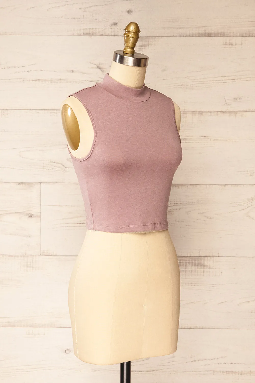 Karachi Mauve | Crop Top w/ Mock Neck