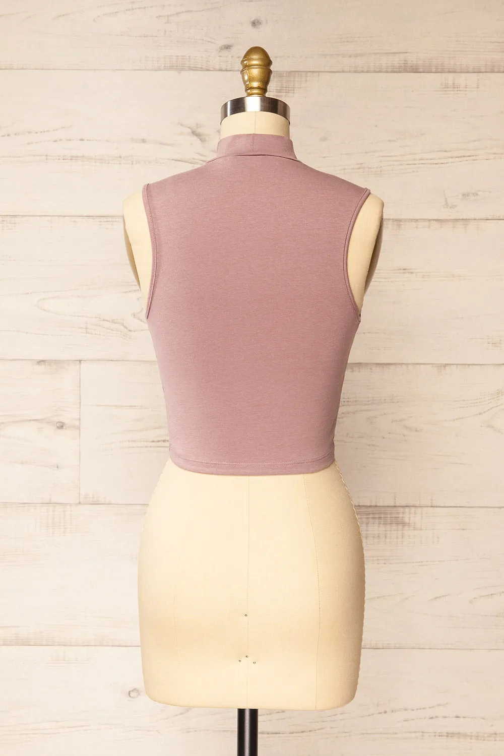 Karachi Mauve | Crop Top w/ Mock Neck