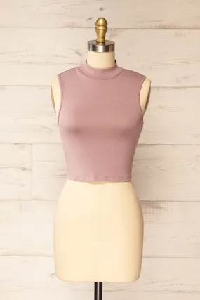 Karachi Mauve | Crop Top w/ Mock Neck