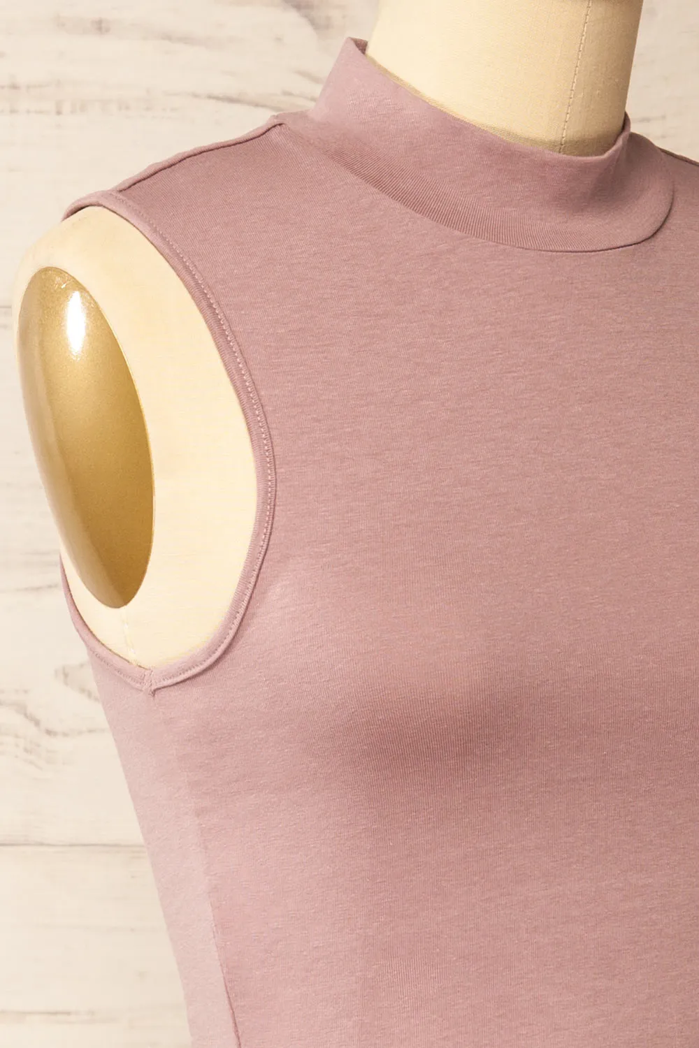 Karachi Mauve | Crop Top w/ Mock Neck