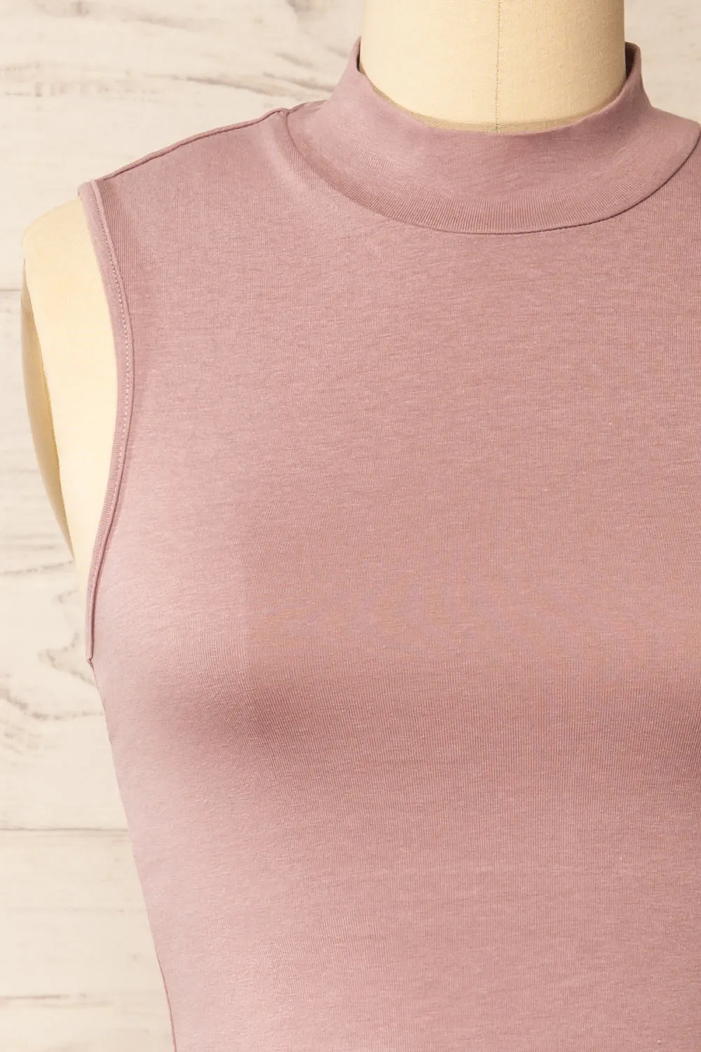 Karachi Mauve | Crop Top w/ Mock Neck