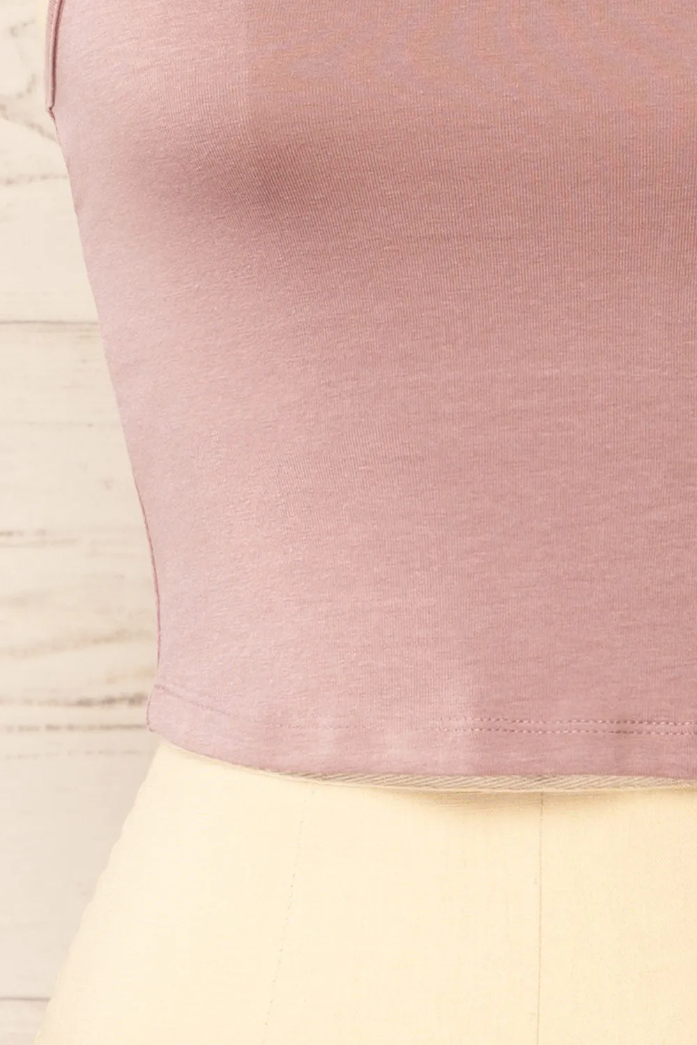 Karachi Mauve | Crop Top w/ Mock Neck