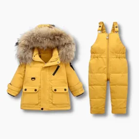 Kids Down Parka Jacket Jumpsuit Set
