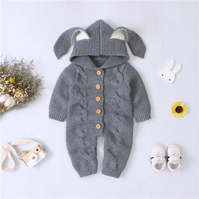 Knit Rabbit Ears Romper