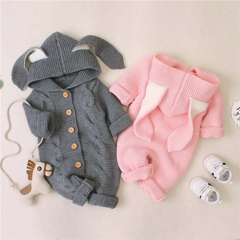 Knit Rabbit Ears Romper