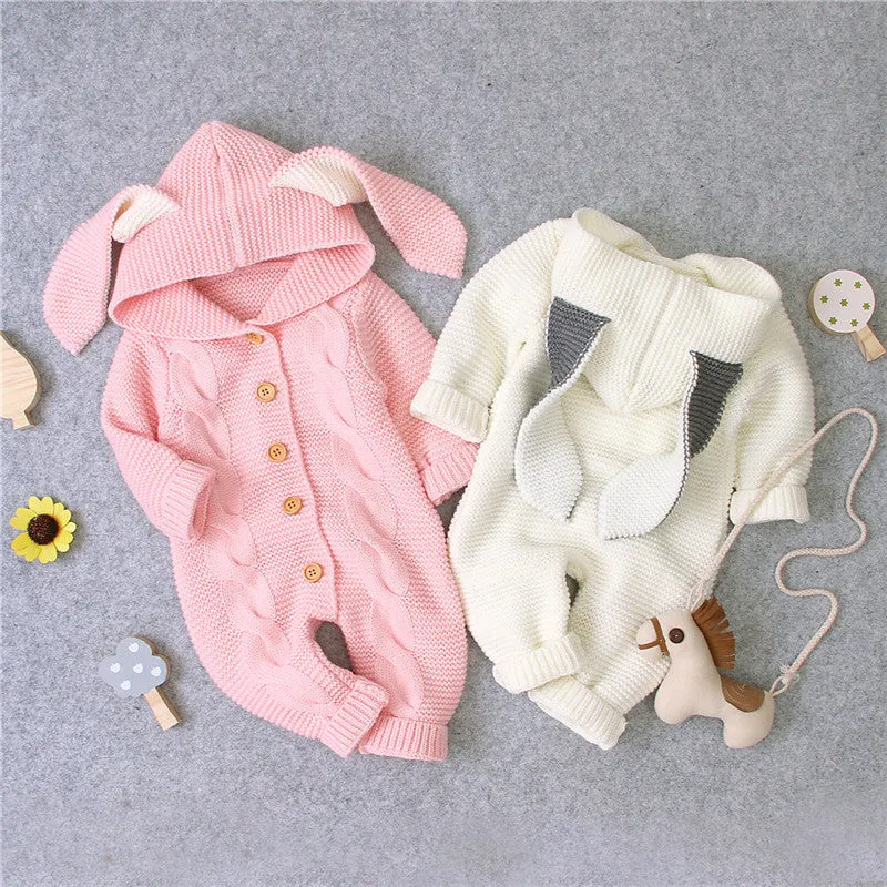 Knit Rabbit Ears Romper