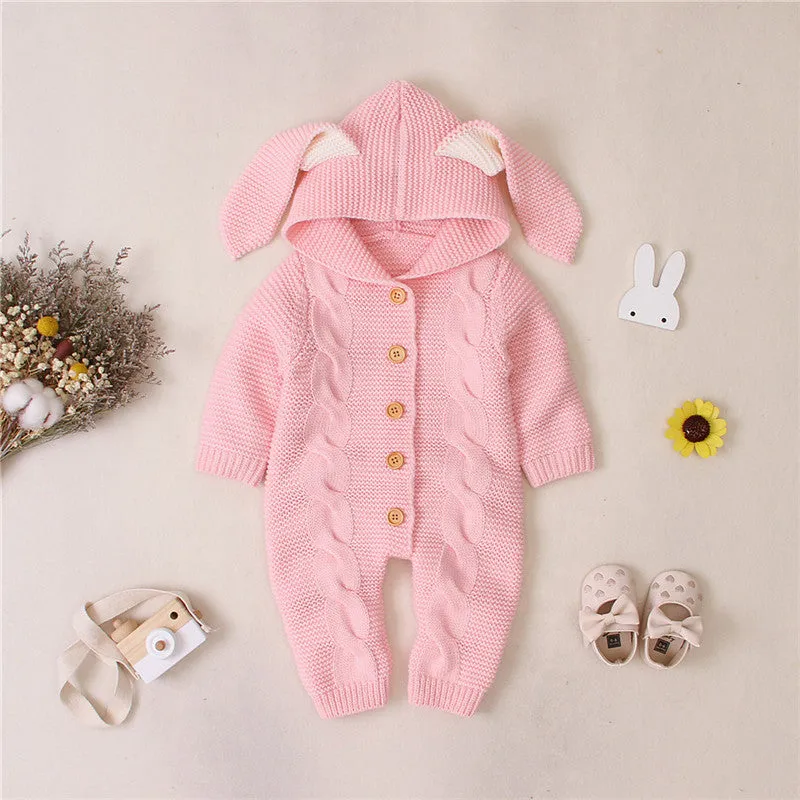 Knit Rabbit Ears Romper
