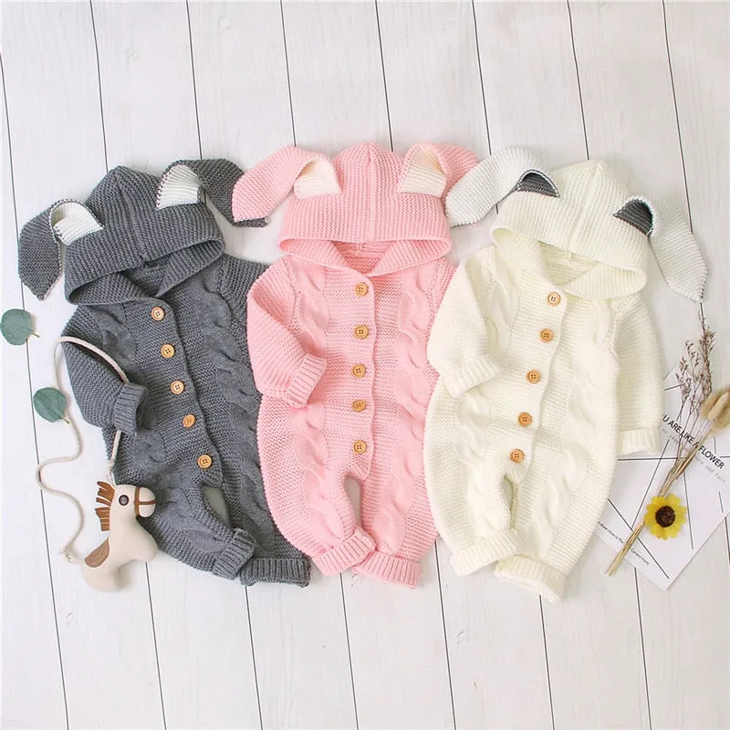 Knit Rabbit Ears Romper