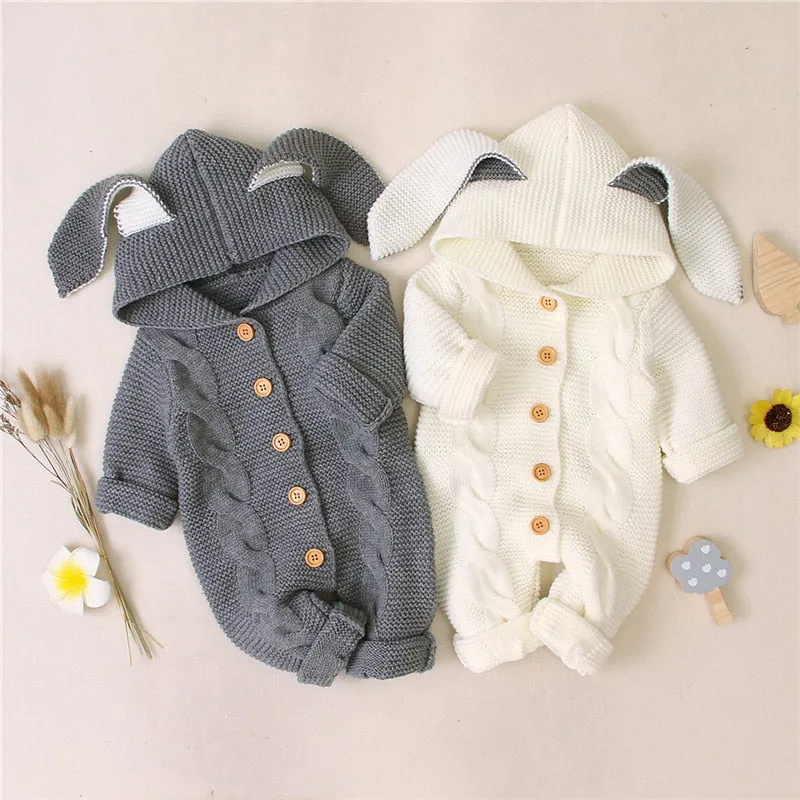 Knit Rabbit Ears Romper