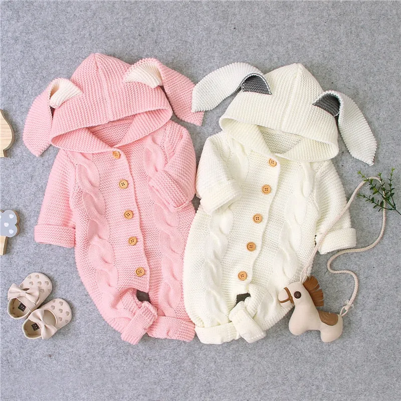 Knit Rabbit Ears Romper
