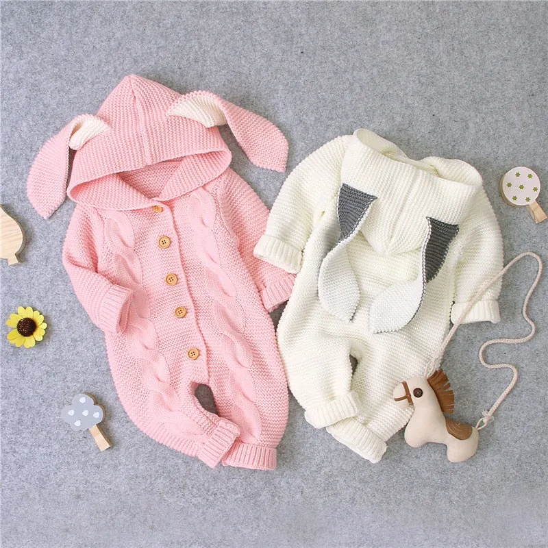 Knit Rabbit Ears Romper