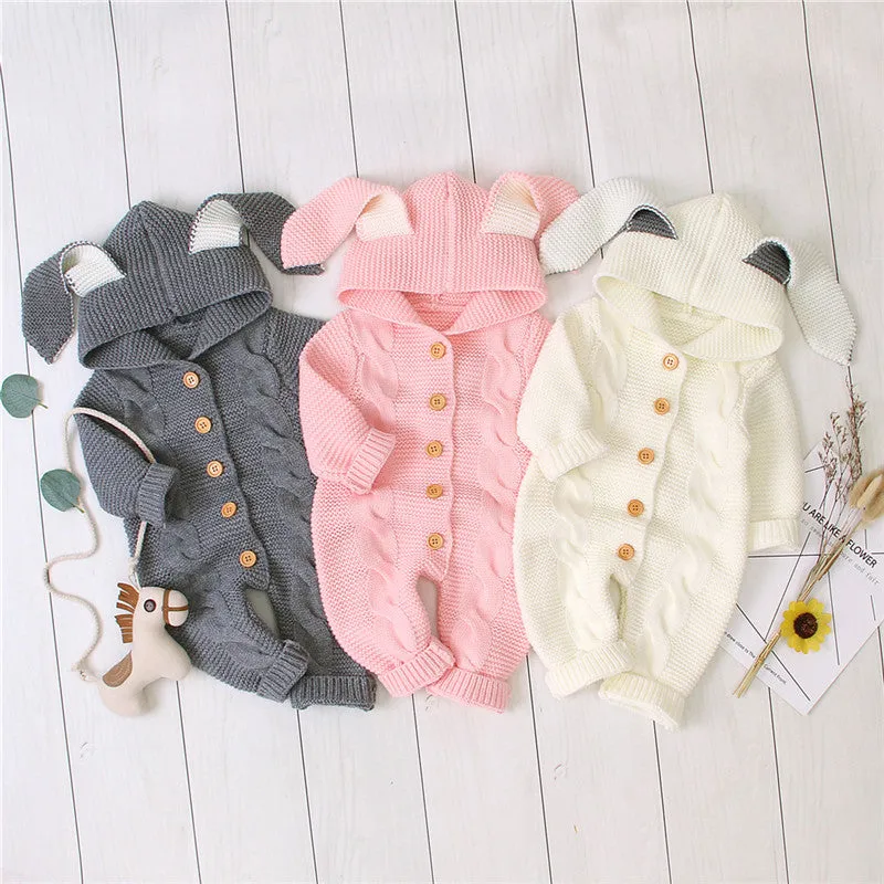 Knit Rabbit Ears Romper