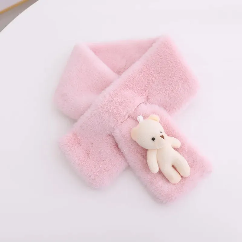 Korean Winter Faux Rabbit Fur Women Scarf Soft Plush Snood Scarves Solid Color Neck Collar Warmer Stuff Christmas Gift