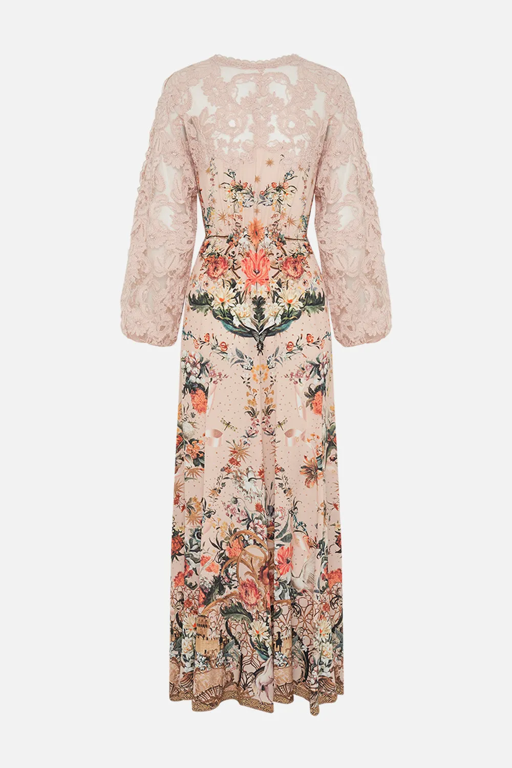 LACE SLEEVE BUTTON DRESS ROSE GARDEN REVOLUTION