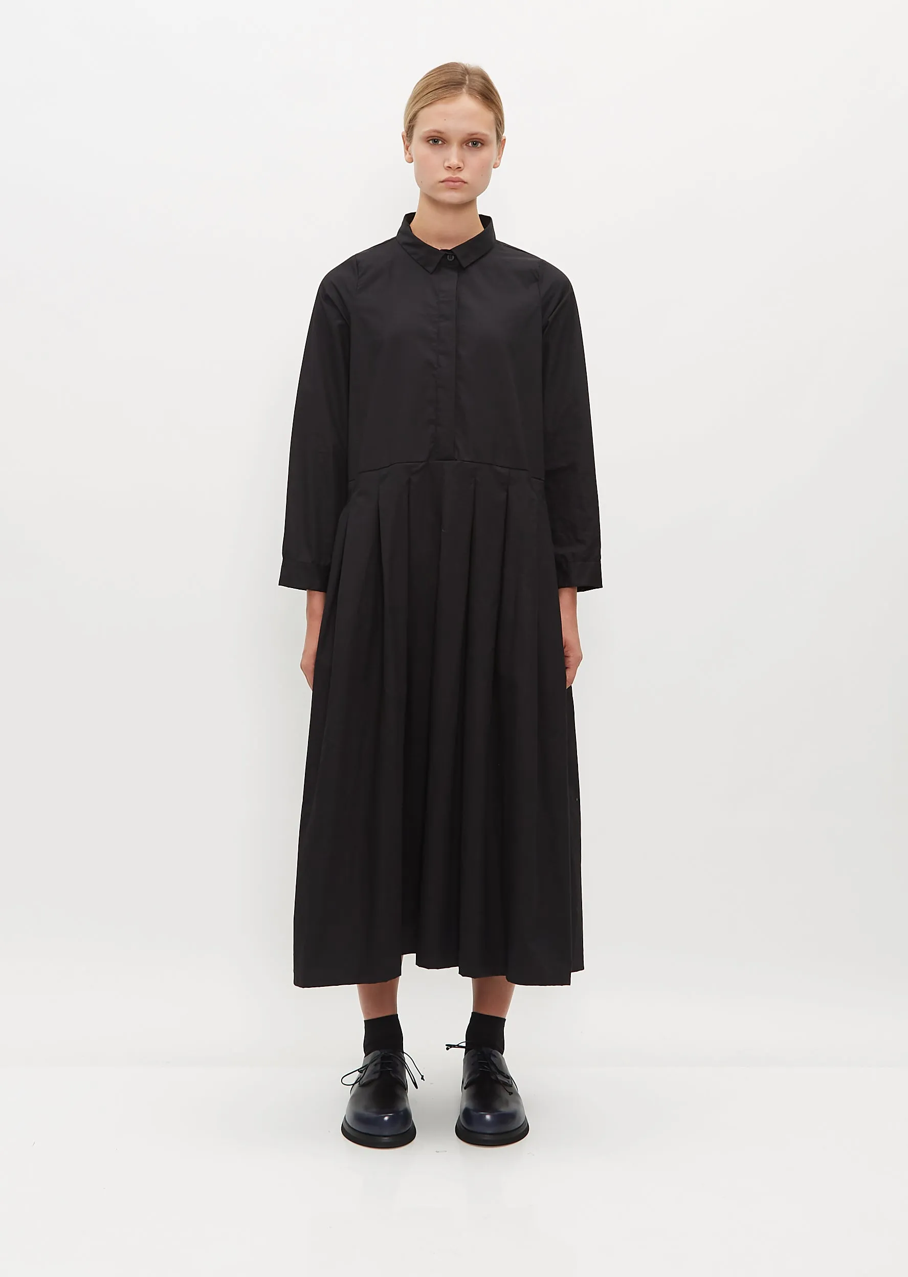 Lena Cotton Dress — Black