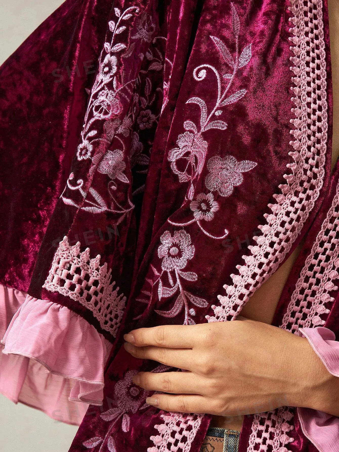 Lets Ride Fringed Velvet Cape