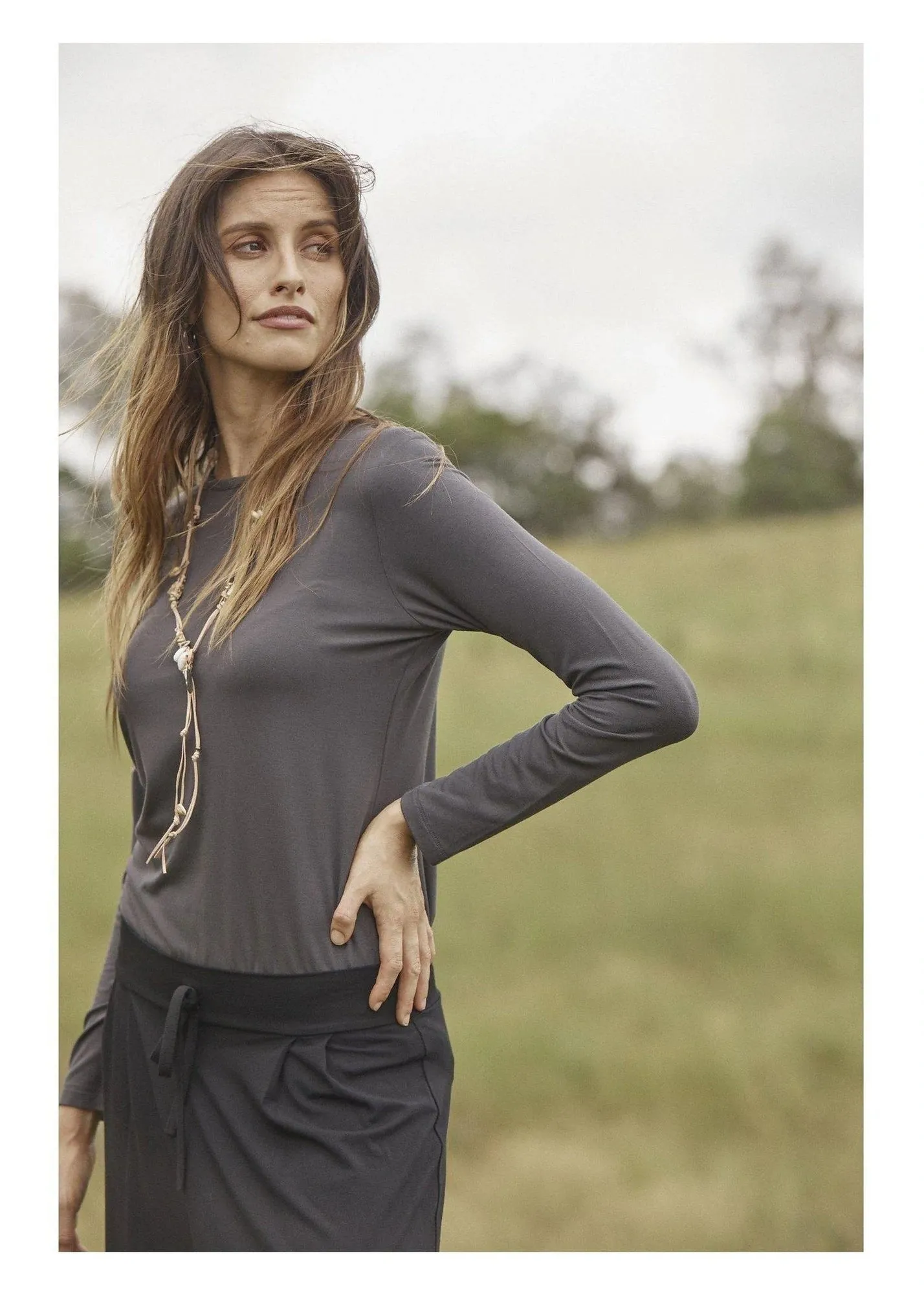 Lou Lou Jones Tee Charcoal | LOU16NB014