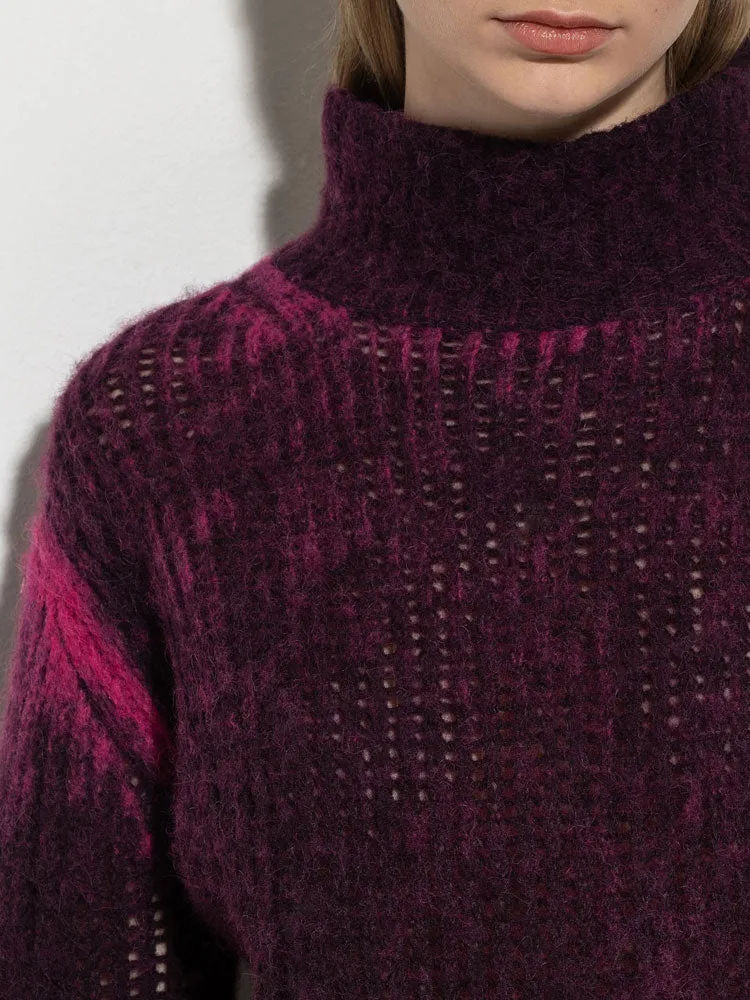 Luisa Cerano Turtleneck Jumper with Spray Effect