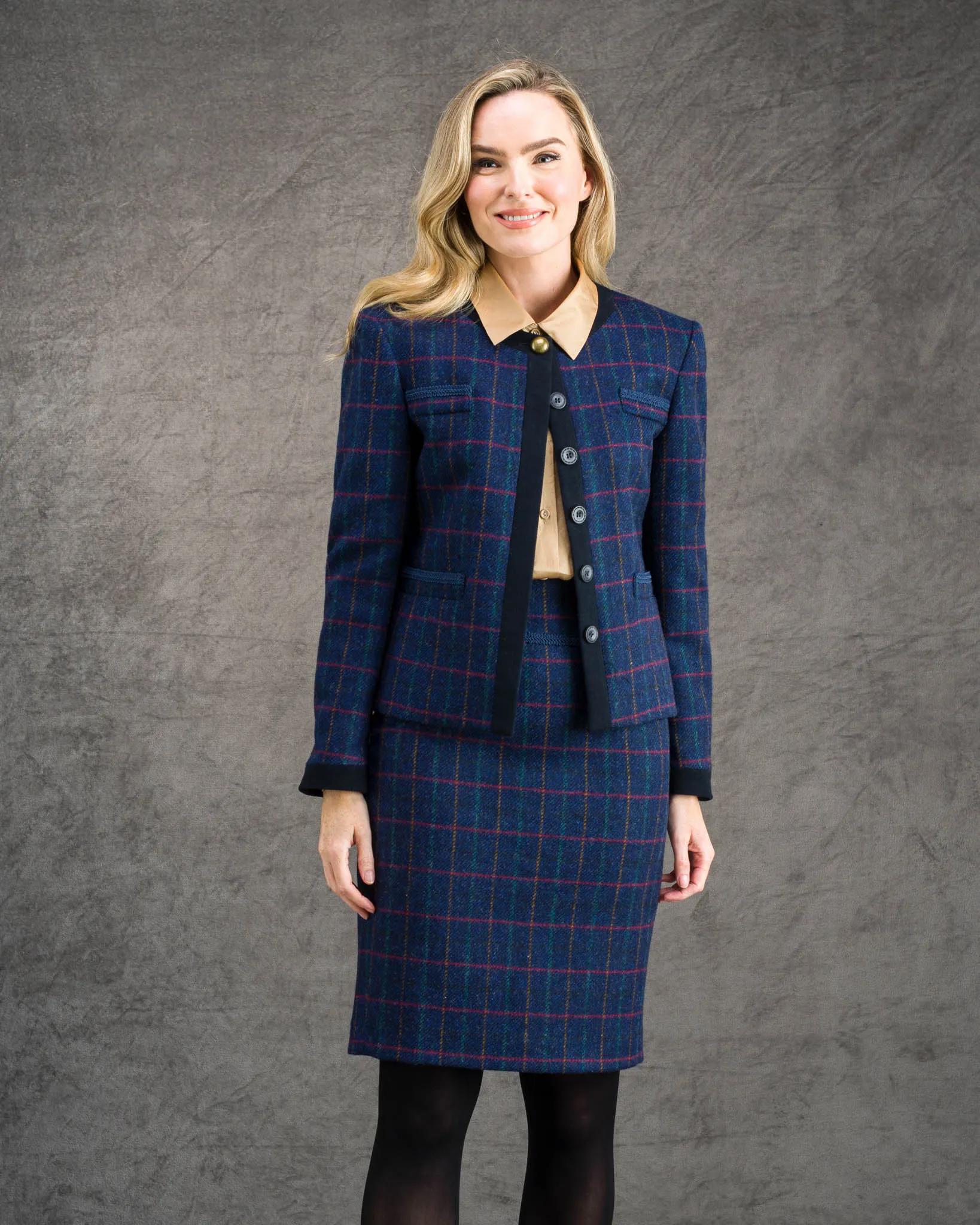 Mary-Kate Tweed Skirt - Primary Navy