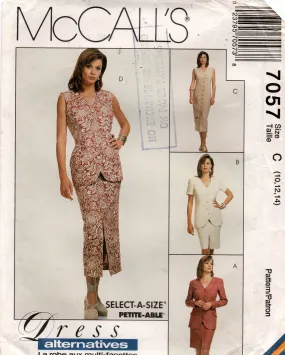 McCall's 7057 Womens Dress Skirt Long Vest Belt & Jacket 1990s Vintage Sewing Pattern Size 10 - 14 or 12 - 16 UNCUT Factory Folded
